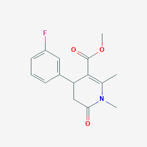 molecular formula C15H16FNO3 B4333256 methyl 4-(3-fluorophenyl)-1,2-dimethyl-6-oxo-1,4,5,6-tetrahydropyridine-3-carboxylate 