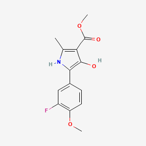 molecular formula C14H14FNO4 B4333260 methyl 5-(3-fluoro-4-methoxyphenyl)-4-hydroxy-2-methyl-1H-pyrrole-3-carboxylate 