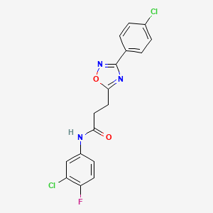 N-(3-chloro-4-fluorophenyl)-3-[3-(4-chlorophenyl)-1,2,4-oxadiazol-5-yl]propanamide