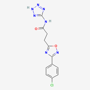 molecular formula C12H10ClN7O2 B4333289 3-[3-(4-chlorophenyl)-1,2,4-oxadiazol-5-yl]-N-1H-tetrazol-5-ylpropanamide 