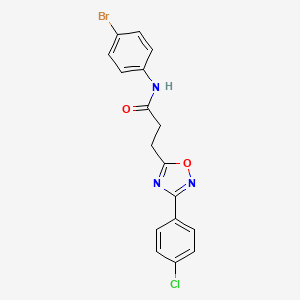 molecular formula C17H13BrClN3O2 B4333302 N-(4-bromophenyl)-3-[3-(4-chlorophenyl)-1,2,4-oxadiazol-5-yl]propanamide 