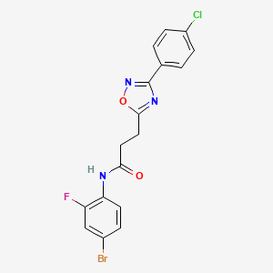 molecular formula C17H12BrClFN3O2 B4333310 N-(4-bromo-2-fluorophenyl)-3-[3-(4-chlorophenyl)-1,2,4-oxadiazol-5-yl]propanamide 