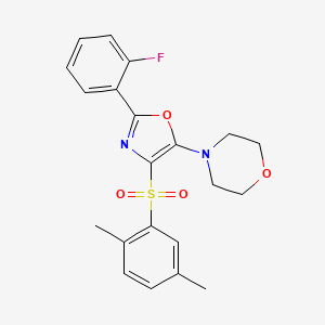 molecular formula C21H21FN2O4S B4333312 4-[4-[(2,5-dimethylphenyl)sulfonyl]-2-(2-fluorophenyl)-1,3-oxazol-5-yl]morpholine 