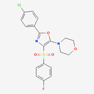 molecular formula C19H16ClFN2O4S B4333321 4-{2-(4-chlorophenyl)-4-[(4-fluorophenyl)sulfonyl]-1,3-oxazol-5-yl}morpholine 