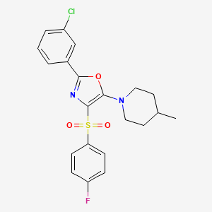 1-{2-(3-chlorophenyl)-4-[(4-fluorophenyl)sulfonyl]-1,3-oxazol-5-yl}-4-methylpiperidine