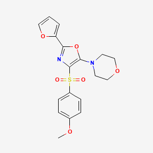 molecular formula C18H18N2O6S B4333327 4-{2-(2-furyl)-4-[(4-methoxyphenyl)sulfonyl]-1,3-oxazol-5-yl}morpholine 