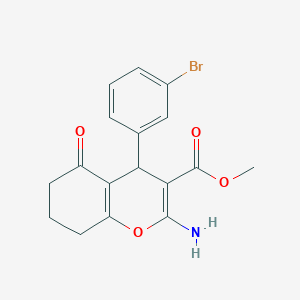 molecular formula C17H16BrNO4 B433335 methyl 2-amino-4-(3-bromophenyl)-5-oxo-5,6,7,8-tetrahydro-4H-chromene-3-carboxylate CAS No. 353462-30-3