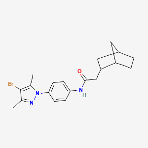 molecular formula C20H24BrN3O B4333359 2-bicyclo[2.2.1]hept-2-yl-N-[4-(4-bromo-3,5-dimethyl-1H-pyrazol-1-yl)phenyl]acetamide 