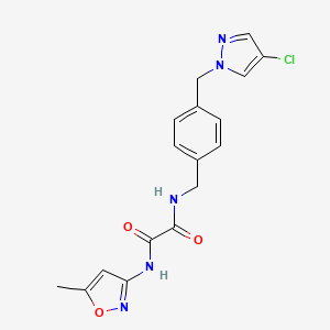 molecular formula C17H16ClN5O3 B4333368 N-{4-[(4-chloro-1H-pyrazol-1-yl)methyl]benzyl}-N'-(5-methylisoxazol-3-yl)ethanediamide 