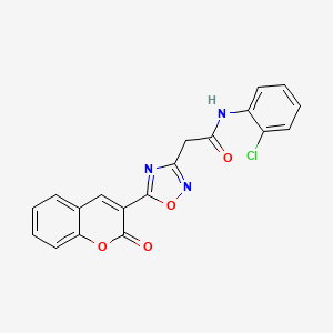 molecular formula C19H12ClN3O4 B4333378 N-(2-chlorophenyl)-2-[5-(2-oxo-2H-chromen-3-yl)-1,2,4-oxadiazol-3-yl]acetamide 