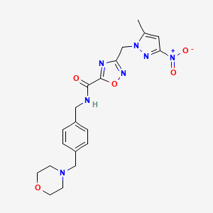 3-[(5-methyl-3-nitro-1H-pyrazol-1-yl)methyl]-N-[4-(morpholin-4-ylmethyl)benzyl]-1,2,4-oxadiazole-5-carboxamide