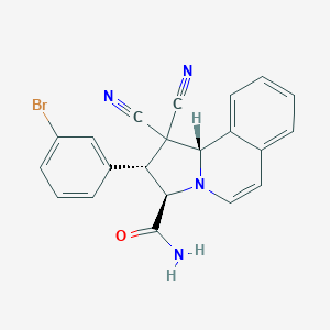 molecular formula C21H15BrN4O B433339 2-(3-Bromophenyl)-1,1-dicyano-1,2,3,10b-tetrahydropyrrolo[2,1-a]isoquinoline-3-carboxamide CAS No. 303039-30-7