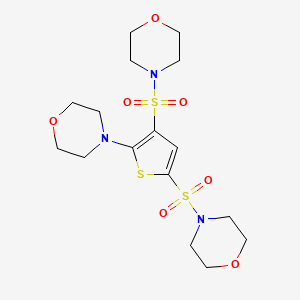 molecular formula C16H25N3O7S3 B4333403 4,4'-[(5-morpholin-4-ylthiene-2,4-diyl)disulfonyl]dimorpholine 