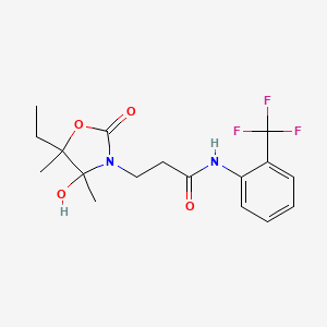 molecular formula C17H21F3N2O4 B4333417 3-(5-ethyl-4-hydroxy-4,5-dimethyl-2-oxo-1,3-oxazolidin-3-yl)-N-[2-(trifluoromethyl)phenyl]propanamide 