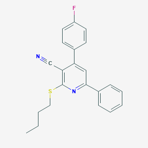 molecular formula C22H19FN2S B433342 2-(Butylsulfanyl)-4-(4-fluorophenyl)-6-phenylnicotinonitrile CAS No. 336180-87-1