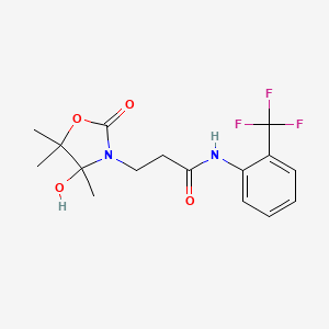 molecular formula C16H19F3N2O4 B4333422 3-(4-hydroxy-4,5,5-trimethyl-2-oxo-1,3-oxazolidin-3-yl)-N-[2-(trifluoromethyl)phenyl]propanamide 