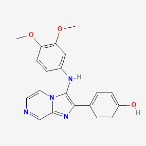 4-{3-[(3,4-dimethoxyphenyl)amino]imidazo[1,2-a]pyrazin-2-yl}phenol