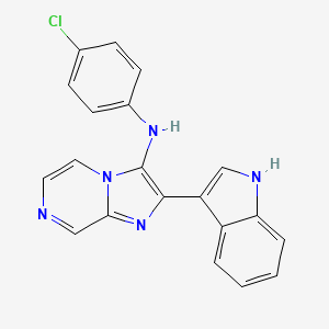 molecular formula C20H14ClN5 B4333437 N-(4-chlorophenyl)-2-(1H-indol-3-yl)imidazo[1,2-a]pyrazin-3-amine 