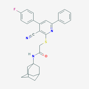 N-(1-adamantyl)-2-[3-cyano-4-(4-fluorophenyl)-6-phenylpyridin-2-yl]sulfanylacetamide