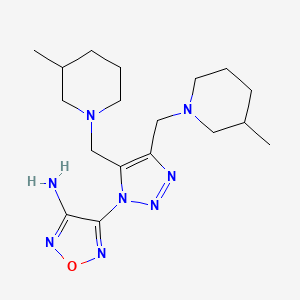 molecular formula C18H30N8O B4333440 4-{4,5-bis[(3-methylpiperidin-1-yl)methyl]-1H-1,2,3-triazol-1-yl}-1,2,5-oxadiazol-3-amine 