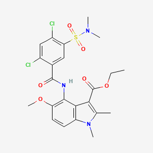 ethyl 4-({2,4-dichloro-5-[(dimethylamino)sulfonyl]benzoyl}amino)-5-methoxy-1,2-dimethyl-1H-indole-3-carboxylate