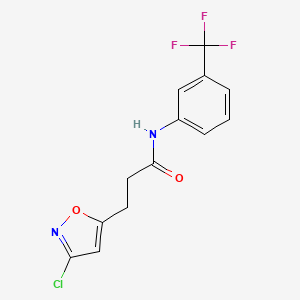 molecular formula C13H10ClF3N2O2 B4333501 3-(3-chloroisoxazol-5-yl)-N-[3-(trifluoromethyl)phenyl]propanamide 