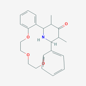 molecular formula C23H27NO4 B4333504 22,24-dimethyl-8,11,14-trioxa-25-azatetracyclo[19.3.1.0~2,7~.0~15,20~]pentacosa-2,4,6,15,17,19-hexaen-23-one 