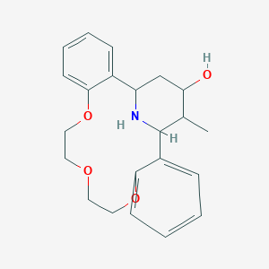 molecular formula C22H27NO4 B4333507 17-methyl-6,7,9,10,17,18,19,20-octahydro-16H-16,20-epiminodibenzo[h,o][1,4,7]trioxacyclohexadecin-18-ol 