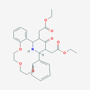 diethyl 2,2'-(23-oxo-8,11,14-trioxa-25-azatetracyclo[19.3.1.0~2,7~.0~15,20~]pentacosa-2,4,6,15,17,19-hexaene-22,24-diyl)diacetate