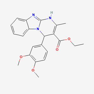 molecular formula C22H23N3O4 B4333525 ethyl 4-(3,4-dimethoxyphenyl)-2-methyl-1,4-dihydropyrimido[1,2-a]benzimidazole-3-carboxylate 