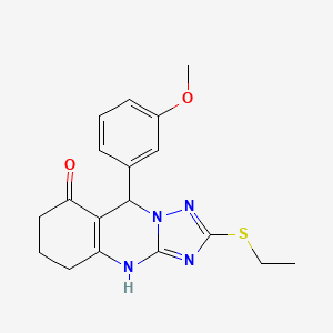 molecular formula C18H20N4O2S B4333531 2-(ethylthio)-9-(3-methoxyphenyl)-5,6,7,9-tetrahydro[1,2,4]triazolo[5,1-b]quinazolin-8(4H)-one 