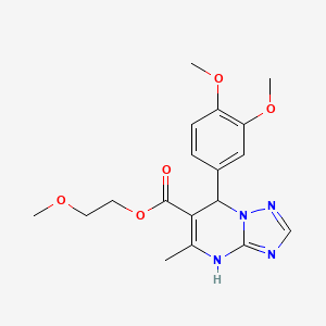 molecular formula C18H22N4O5 B4333556 2-methoxyethyl 7-(3,4-dimethoxyphenyl)-5-methyl-4,7-dihydro[1,2,4]triazolo[1,5-a]pyrimidine-6-carboxylate 