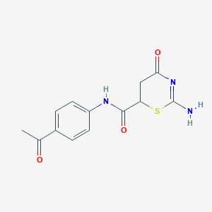 molecular formula C13H13N3O3S B4333566 N-(4-acetylphenyl)-2-amino-4-oxo-5,6-dihydro-4H-1,3-thiazine-6-carboxamide 