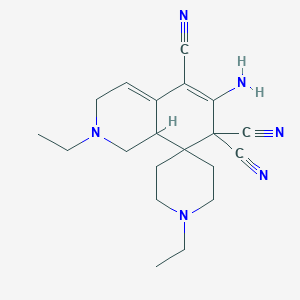molecular formula C20H26N6 B433357 6-amino-1',2-diethylspiro[3,8a-dihydro-1H-isoquinoline-8,4'-piperidine]-5,7,7-tricarbonitrile CAS No. 300731-01-5