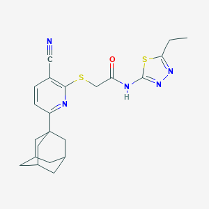 molecular formula C22H25N5OS2 B433358 2-{[6-(1-adamantyl)-3-cyanopyridin-2-yl]sulfanyl}-N-(5-ethyl-1,3,4-thiadiazol-2-yl)acetamide CAS No. 329935-52-6