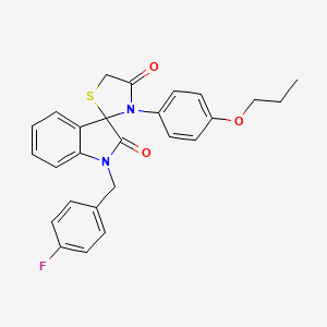 molecular formula C26H23FN2O3S B4333594 1-[(4-FLUOROPHENYL)METHYL]-3'-(4-PROPOXYPHENYL)-1,2-DIHYDROSPIRO[INDOLE-3,2'-[1,3]THIAZOLIDINE]-2,4'-DIONE 