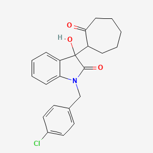 1-(4-chlorobenzyl)-3-hydroxy-3-(2-oxocycloheptyl)-1,3-dihydro-2H-indol-2-one