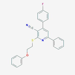 molecular formula C26H19FN2OS B433362 4-(4-Fluorophenyl)-2-[(2-phenoxyethyl)sulfanyl]-6-phenylnicotinonitrile CAS No. 311763-39-0