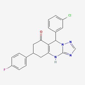 9-(3-chlorophenyl)-6-(4-fluorophenyl)-5,6,7,9-tetrahydro[1,2,4]triazolo[5,1-b]quinazolin-8(4H)-one