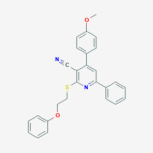 molecular formula C27H22N2O2S B433363 4-(4-Methoxyphenyl)-2-[(2-phenoxyethyl)sulfanyl]-6-phenylnicotinonitrile CAS No. 313379-57-6