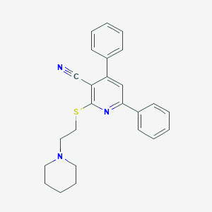 molecular formula C25H25N3S B433364 4,6-Diphenyl-2-{[2-(1-piperidinyl)ethyl]sulfanyl}nicotinonitrile CAS No. 309278-56-6