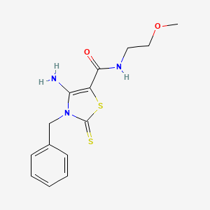 4-amino-3-benzyl-N-(2-methoxyethyl)-2-thioxo-2,3-dihydro-1,3-thiazole-5-carboxamide