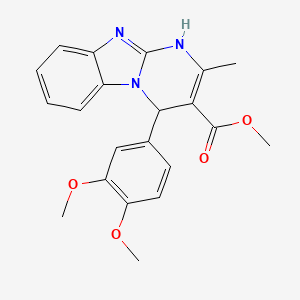 molecular formula C21H21N3O4 B4333698 methyl 4-(3,4-dimethoxyphenyl)-2-methyl-1,4-dihydropyrimido[1,2-a]benzimidazole-3-carboxylate 