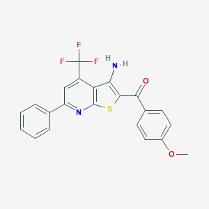 molecular formula C22H15F3N2O2S B433370 [3-Amino-6-phenyl-4-(trifluoromethyl)thieno[2,3-b]pyridin-2-yl](4-methoxyphenyl)methanone CAS No. 313380-11-9