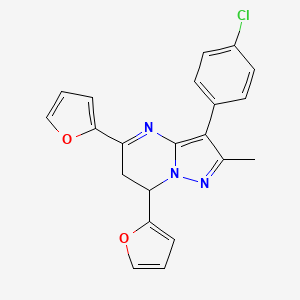 3-(4-chlorophenyl)-5,7-di-2-furyl-2-methyl-6,7-dihydropyrazolo[1,5-a]pyrimidine