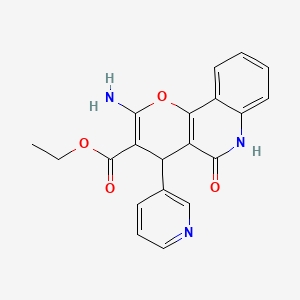 molecular formula C20H17N3O4 B4333710 ethyl 2-amino-5-oxo-4-pyridin-3-yl-5,6-dihydro-4H-pyrano[3,2-c]quinoline-3-carboxylate 