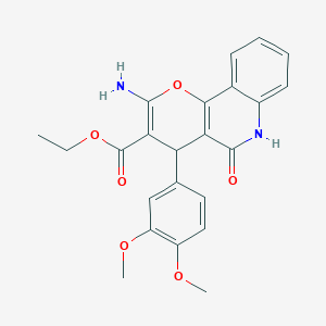 ethyl 2-amino-4-(3,4-dimethoxyphenyl)-5-oxo-5,6-dihydro-4H-pyrano[3,2-c]quinoline-3-carboxylate