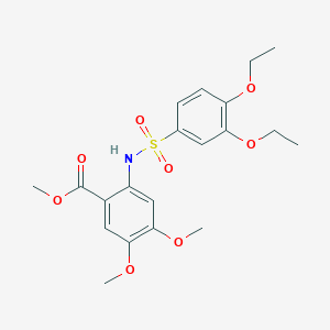 molecular formula C20H25NO8S B4333734 methyl 2-{[(3,4-diethoxyphenyl)sulfonyl]amino}-4,5-dimethoxybenzoate 