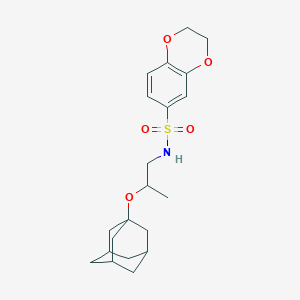 molecular formula C21H29NO5S B4333756 N-[2-(1-adamantyloxy)propyl]-2,3-dihydro-1,4-benzodioxine-6-sulfonamide 