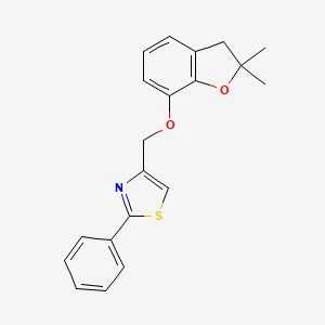 molecular formula C20H19NO2S B4333763 4-{[(2,2-dimethyl-2,3-dihydro-1-benzofuran-7-yl)oxy]methyl}-2-phenyl-1,3-thiazole 